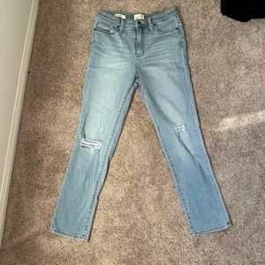 High rise slim straight jeans